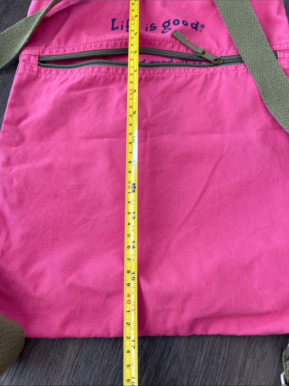 Life Is Good Hot Pink Drawstring Backpack with Flower Print - Picture 3 of 4